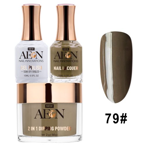 AEON 3in1 Dipping Powder + Gel Polish + Nail Lacquer, 079, Black Sesame OK0327LK