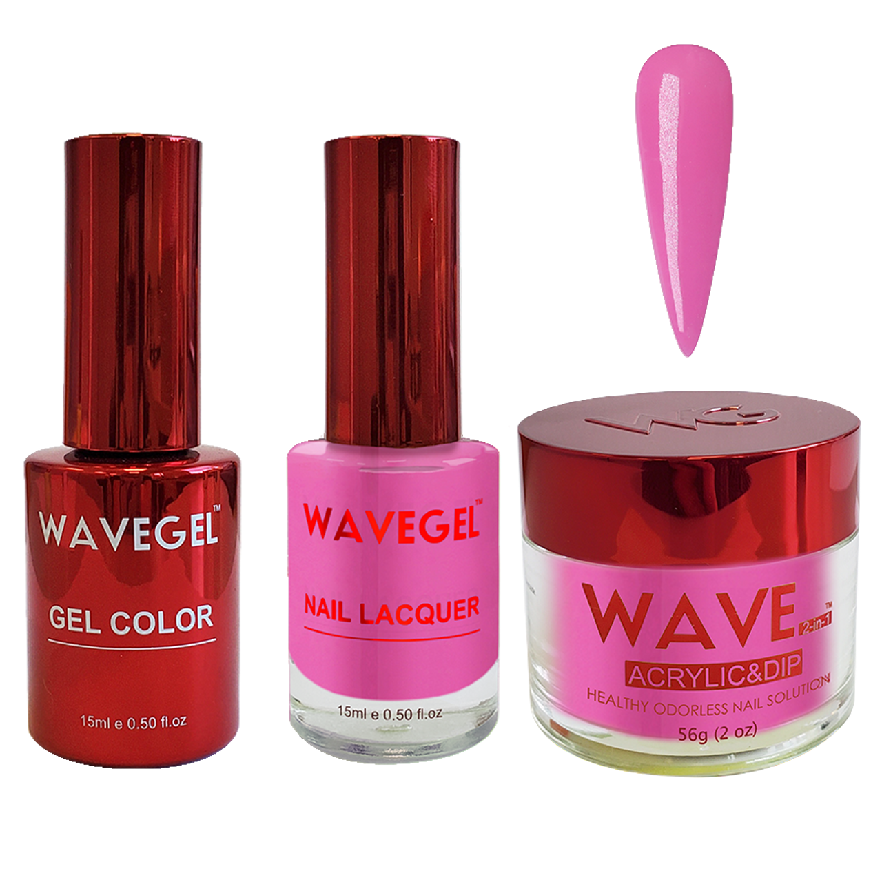 Wave Gel 4in1 Dipping Powder + Gel Polish + Nail Lacquer, QUEEN Collection, 079, Major Pink!