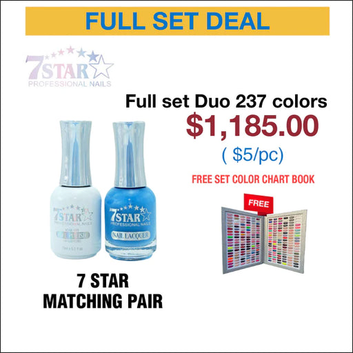 7 Star Nail lacquer + Gel Polish Matching Pair, 0.5oz (From 201 To 437)
