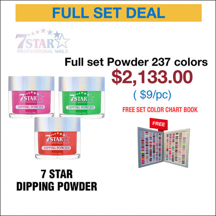 7 Star Dipping Powder, 2oz, Full Line of 237 Color (From 201 To 437)