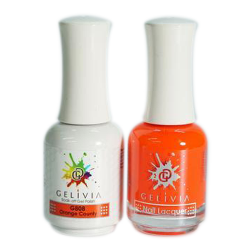 Gelivia Nail Lacquer And Gel Polish, 808, Orange Country, 0.5oz OK0304VD