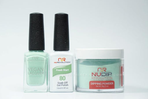 NuRevolution 3in1 Dipping Powder + Gel Polish + Nail Lacquer, 080, Fresh Start OK1129