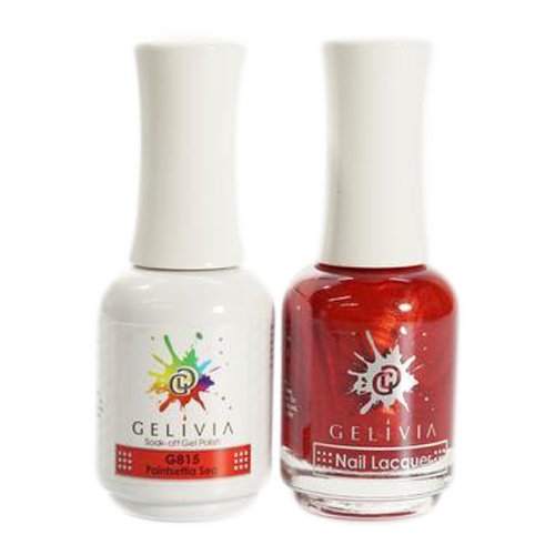 Gelivia Nail Lacquer And Gel Polish, 815, Pointsetta Sea, 0.5oz OK0304VD