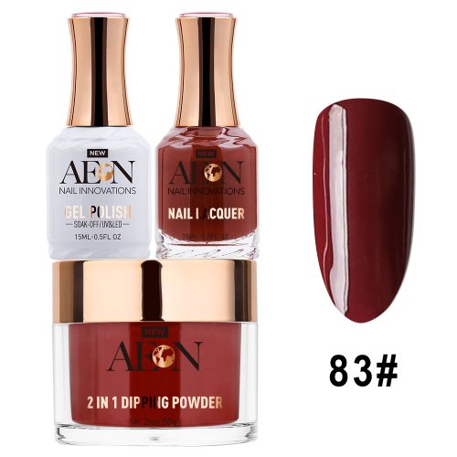 AEON 3in1 Dipping Powder + Gel Polish + Nail Lacquer, 083, Black Cherry OK0327LK