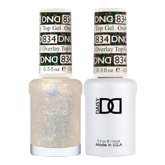 DND Gel Polish And Nail Lacquer, Overlay Top Gel Collection, 834, 0.5oz