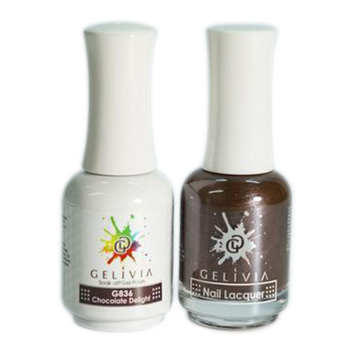 Gelivia Nail Lacquer And Gel Polish, 836, Chocolate  Delight, 0.5oz OK0304VD