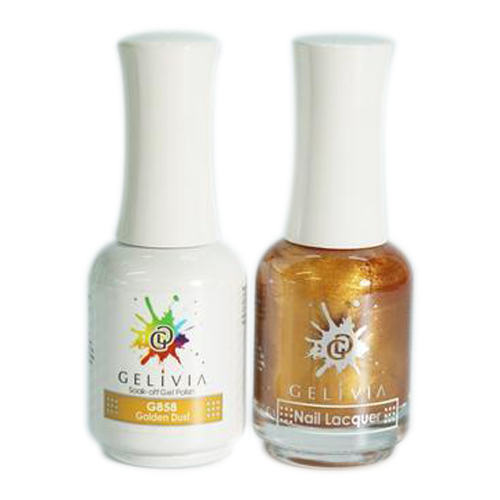 Gelivia Nail Lacquer And Gel Polish, 858, Golden Dust, 0.5oz OK0304VD