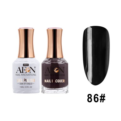 AEON Gel Polish + Nail Lacquer, 086, Black Bubbles, 0.5oz OK0326LK
