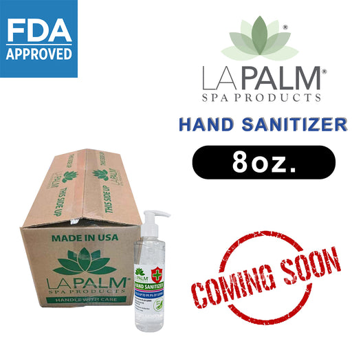 La Palm Hand Sanitizer (Clear Bottle) GEL, NEW BOTTLE, CASE, 8oz OK0520VD