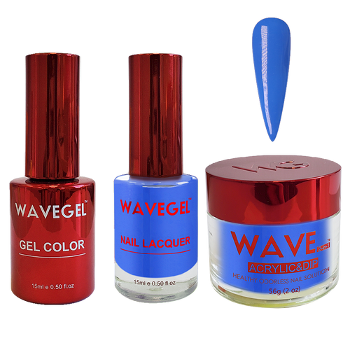 Wave Gel 4in1 Dipping Powder + Gel Polish + Nail Lacquer, QUEEN Collection, 091, Ocean Blue