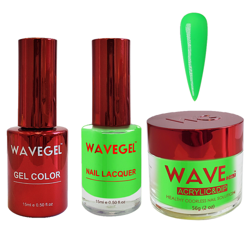 Wave Gel 4in1 Dipping Powder + Gel Polish + Nail Lacquer, QUEEN Collection, 099, Green Light