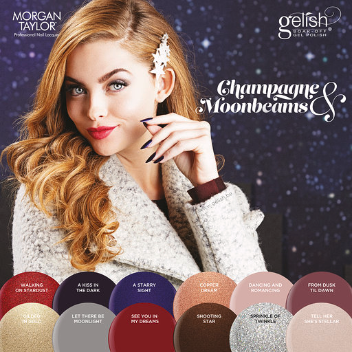 Gelish Gel Polish & Morgan Taylor Nail Lacquer, Champagne & Moonbeams Collection, Full Line Of 12 Colors, 0.5oz OK1014VD