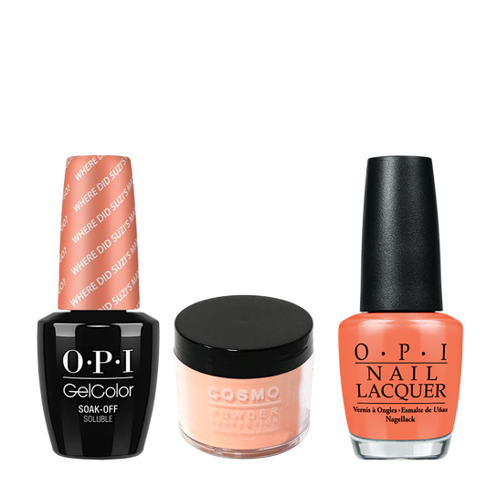 Cosmo 3in1 Dipping Powder + Gel Polish + Nail Lacquer (Matching OPI), 2oz, CA66