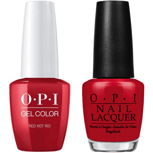 OPI GelColor And Nail Lacquer, A70, Red Hot Rio, 0.5oz KK0816