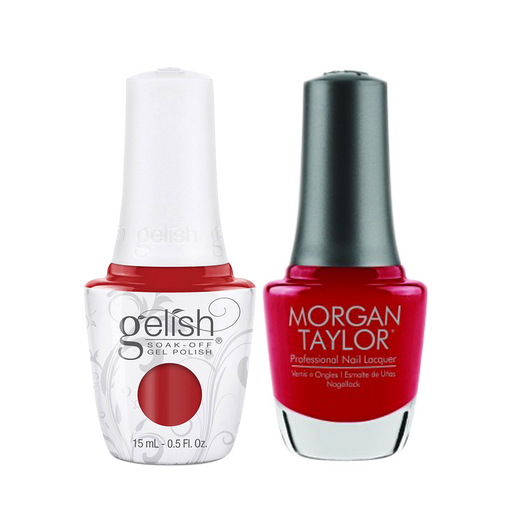 Gelish Gel Polish & Morgan Taylor Nail Lacquer, 1110335 + 3110335, Forever Fabulous Winter Collection 2018, A Kiss From Marilyn, 0.5oz KK1011