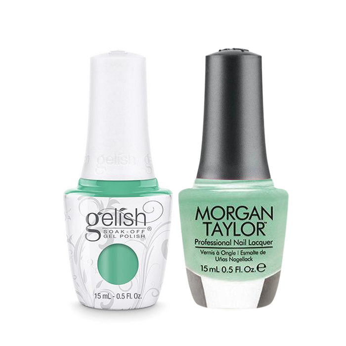 Gelish Gel Polish & Morgan Taylor Nail Lacquer 1, 1110890 + 3110890, A Mint Of Spring, 0.5oz KK1011