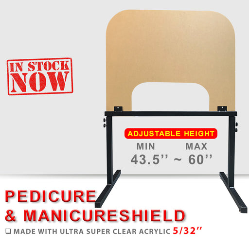 Pedicure Shield 31''W x MIN 43.5''H ~ MAX 60''H, Model B, Thickness 5/32'' OK0510LK