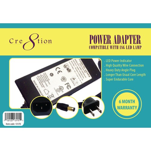 Cre8tion Power Adapter (Adaptor) Compatible for 18G LED Lamp Model, 12V Ouput, 10050