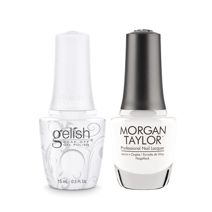 Gelish Gel Polish & Morgan Taylor Nail Lacquer, All White Now / Arctic Freeze, 0.5oz, 1110876 + 50000 KK0907