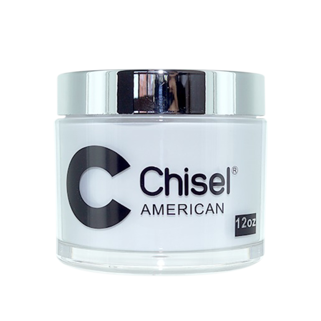 Chisel 2in1 Acrylic/Dipping Powder, Pink & White Collection, AMERICAN WHITE, 12oz (Packing: 60 pcs/case)