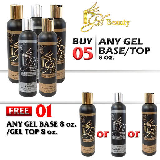 Igel Base/Top Coat, 8oz, Buy 5 Get 1 FREE
