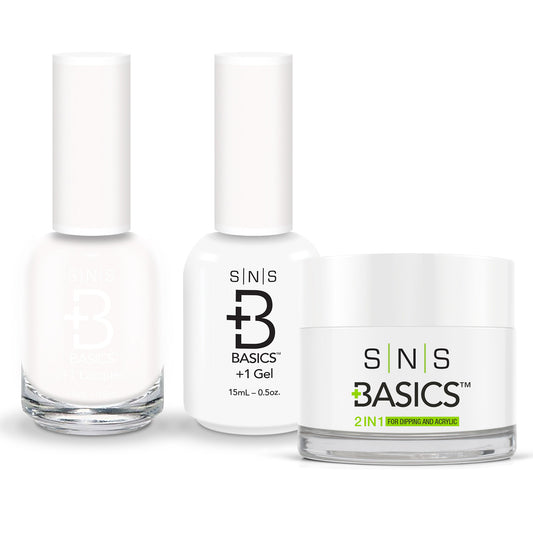 SNS Basics 3in1 Acrylic/Dipping Powder + Gel Polish + Nail Lacquer, 001 OK0928VD