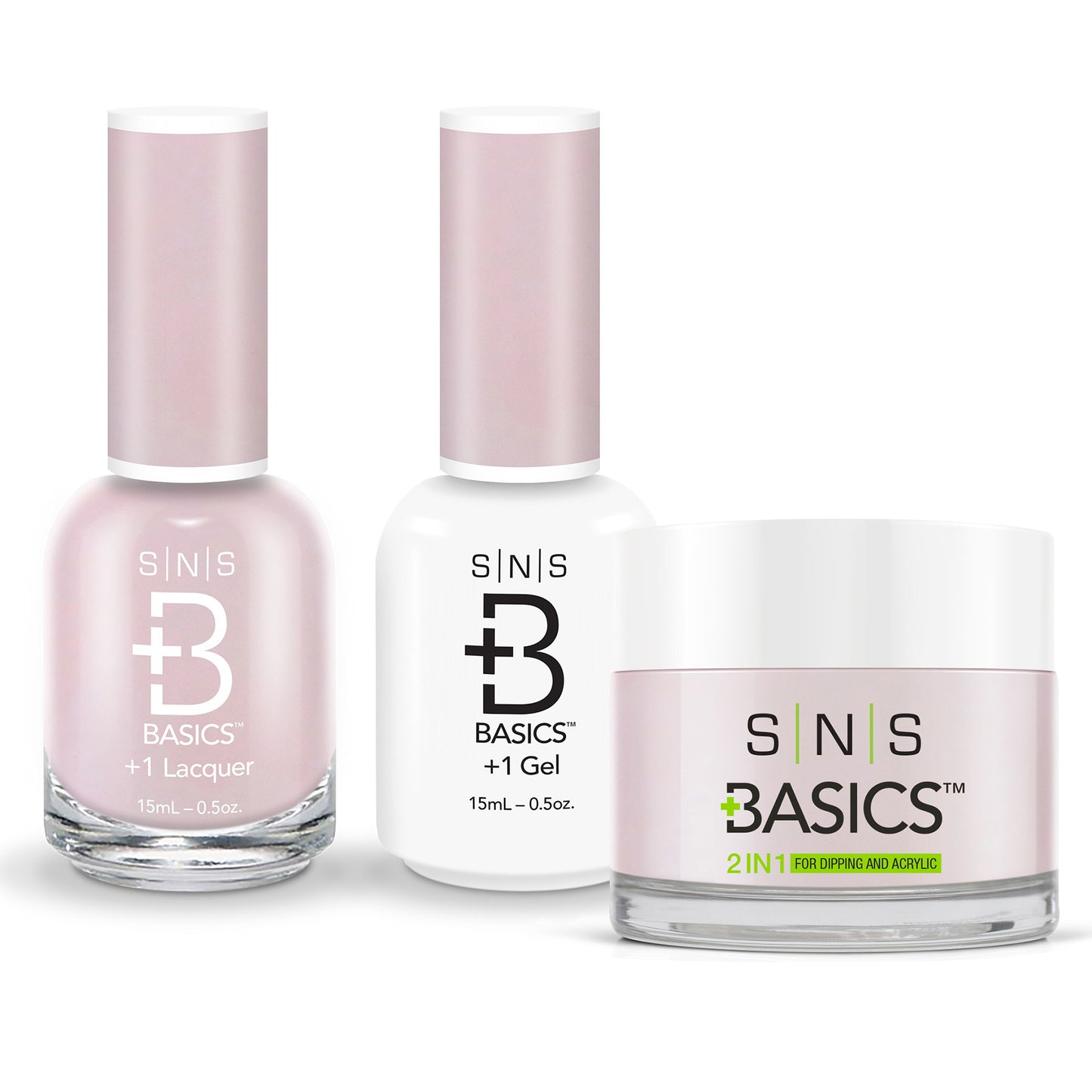 SNS Basics 3in1 Acrylic/Dipping Powder + Gel Polish + Nail Lacquer, 002 OK0928VD