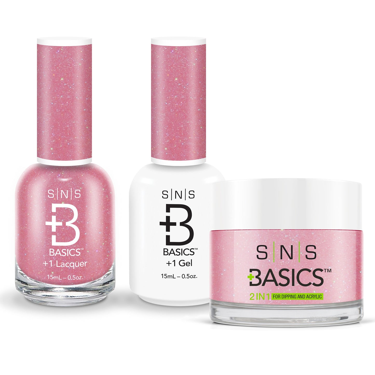 SNS Basics 3in1 Acrylic/Dipping Powder + Gel Polish + Nail Lacquer, 107 OK0928VD