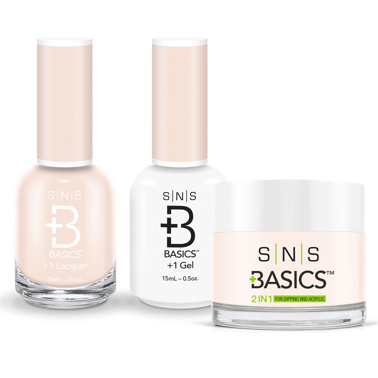 SNS Basics 3in1 Acrylic/Dipping Powder + Gel Polish + Nail Lacquer, 025 OK0928VD