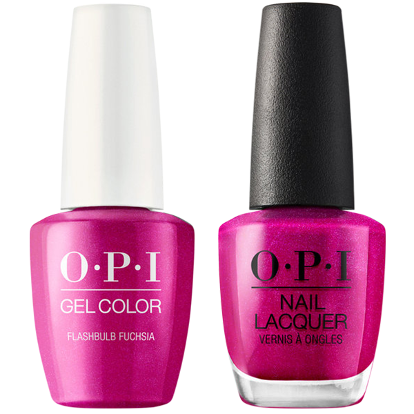 OPI GelColor And Nail Lacquer, Make It Iconic Collection, B31, Flashbulb Fuchsia, 0.5oz KK1005