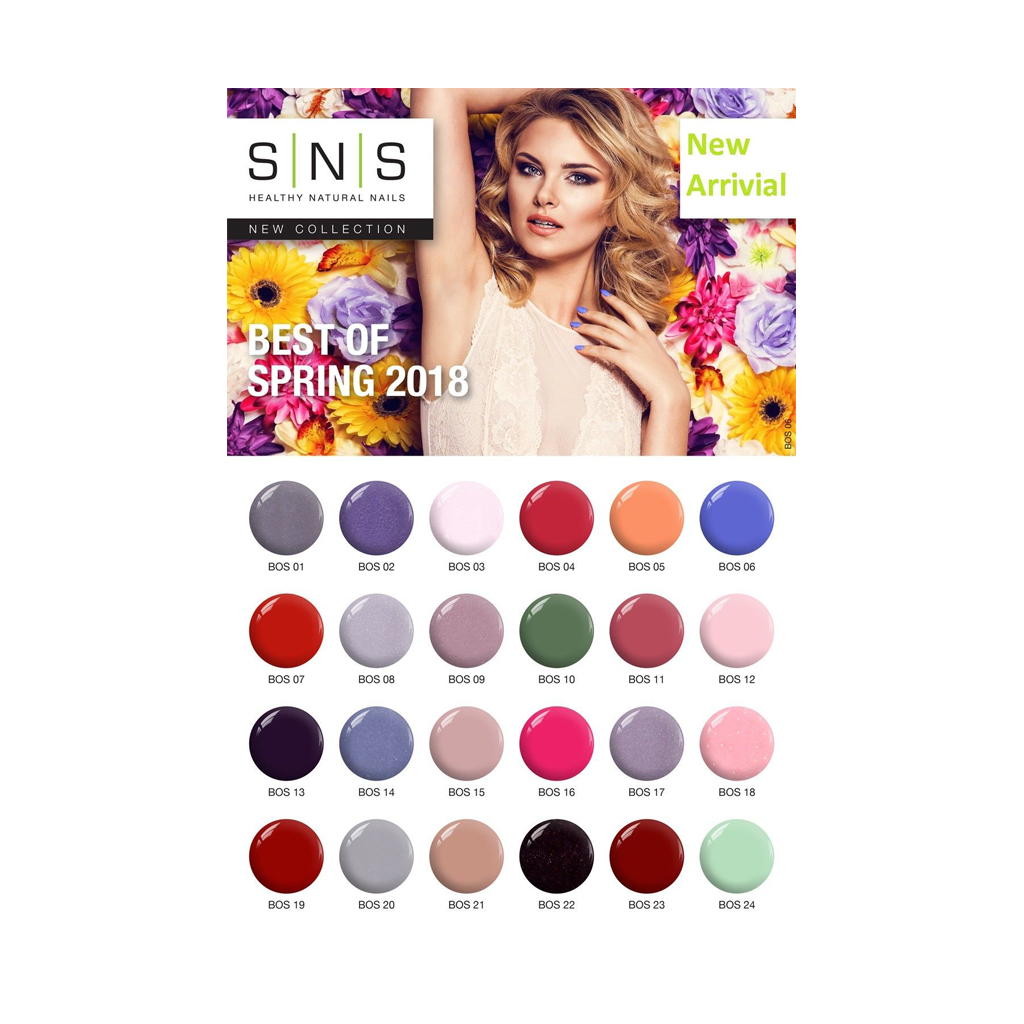 SNS Gelous Color Chart Flyer, Best Of Spring 2018 Collection, 1oz OK0328VD