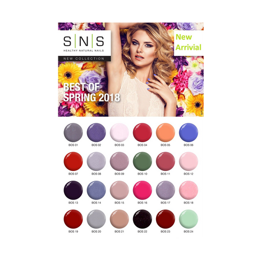 SNS Gelous Color Chart Flyer, Best Of Spring 2018 Collection, 1oz OK0328VD