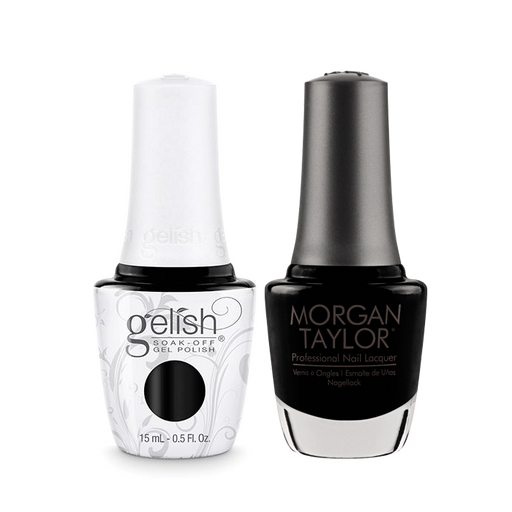 Gelish Gel Polish & Morgan Taylor Nail Lacquer, Little Black Dress / Black Shadow, 0.5oz, 1110830 + 50060 KK0907