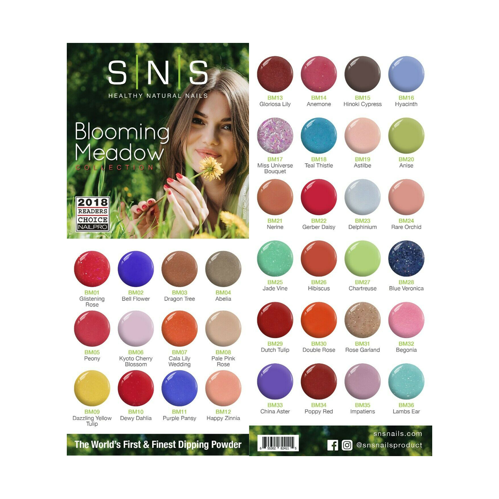 SNS Gelous Color Chart Flyer, Blooming Meadow Collection, 1oz OK0328VD