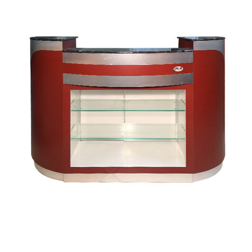 SPA Reception Desk, Burgundy/Aluminum, C-209BA (NOT Included Shipping Charge)