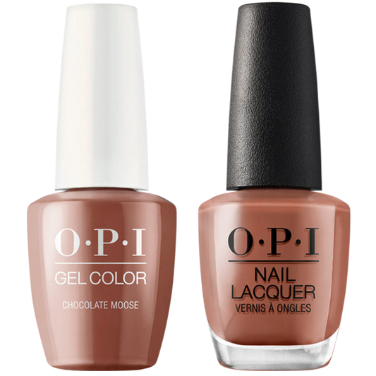 OPI GelColor And Nail Lacquer, Make It Iconic Collection, C89, Chocolate Moose, 0.5oz KK1005