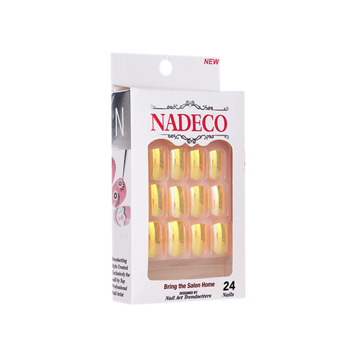 Nadeco Nail Art Trendsetters, Chrome Press On Nail Tips, 24 Nails, CB01XC-01 OK0614MD