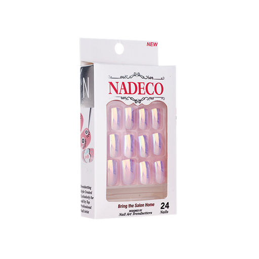 Nadeco Nail Art Trendsetters, Chrome Press On Nail Tips, 24 Nails, CB01XC-06 OK0614MD