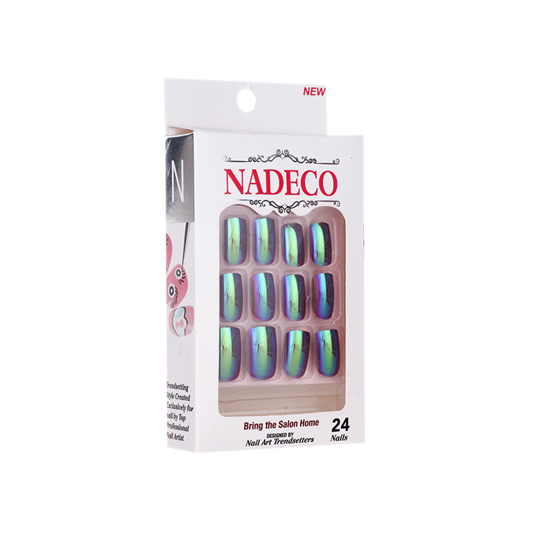 Nadeco Nail Art Trendsetters, Chrome Press On Nail Tips, 24 Nails, CB01XC-09 OK0614MD