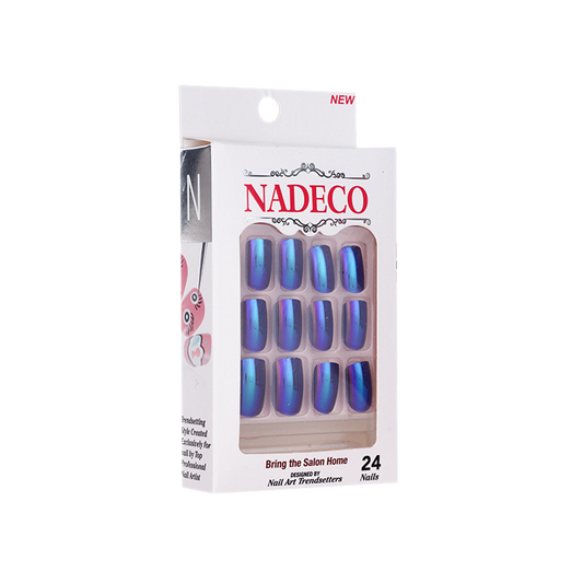 Nadeco Nail Art Trendsetters, Chrome Press On Nail Tips, 24 Nails, CB01XC-10 OK0614MD