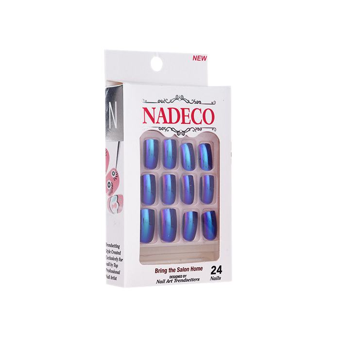 Nadeco Nail Art Trendsetters, Chrome Press On Nail Tips, 24 Nails, CB01XC-10 OK0614MD