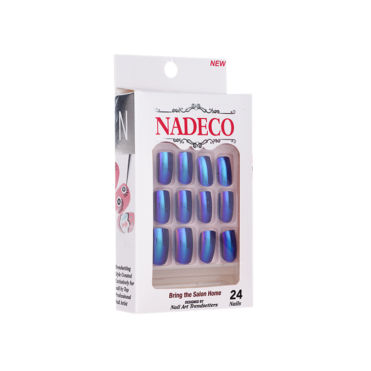 Nadeco Nail Art Trendsetters, Chrome Press On Nail Tips, 24 Nails, CB01XC-10 OK0614MD