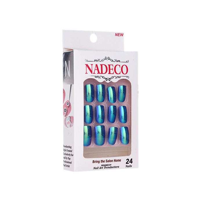 Nadeco Nail Art Trendsetters, Chrome Press On Nail Tips, 24 Nails, CB01XC-11 OK0614MD