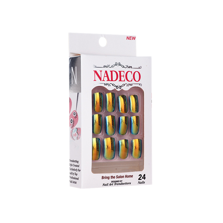 Nadeco Nail Art Trendsetters, Chrome Press On Nail Tips, 24 Nails, CB01XC-12 OK0614MD