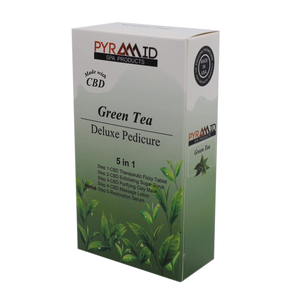 Pyramid GREEN TEA Deluxe Pedicure 5 in 1 with CBD (Packing: 50 packs/case)