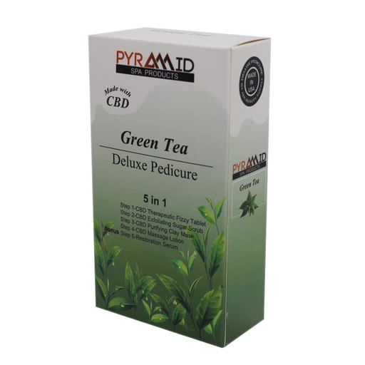 Pyramid GREEN TEA Deluxe Pedicure 5 in 1 with CBD, CASE (Pk: 50 packs/case)