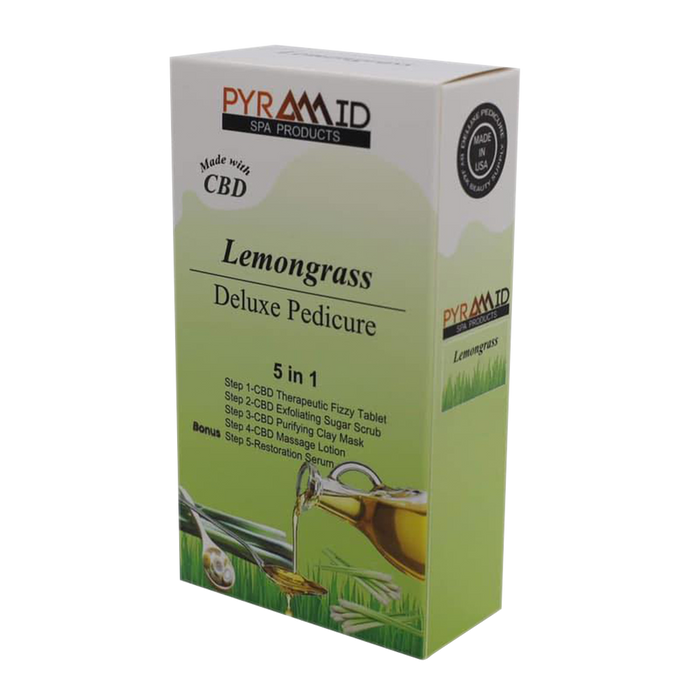 Pyramid LEMONGRASS Deluxe Pedicure 5 in 1 with CBD, CASE (Pk: 50 packs/case)