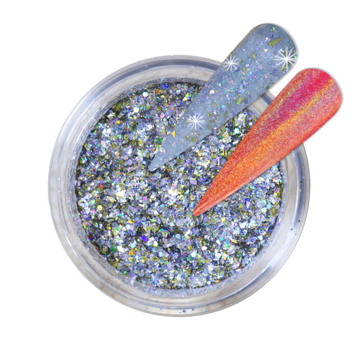 iGel Acrylic/Dipping Powder, Holographic Chrome Collection, CD03, Shooting Stars, 2oz OK0204VD