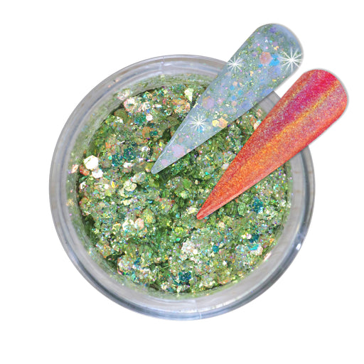 iGel Acrylic/Dipping Powder, Holographic Chrome Collection, CD05, Cheerful Wisper, 2oz OK0204VD