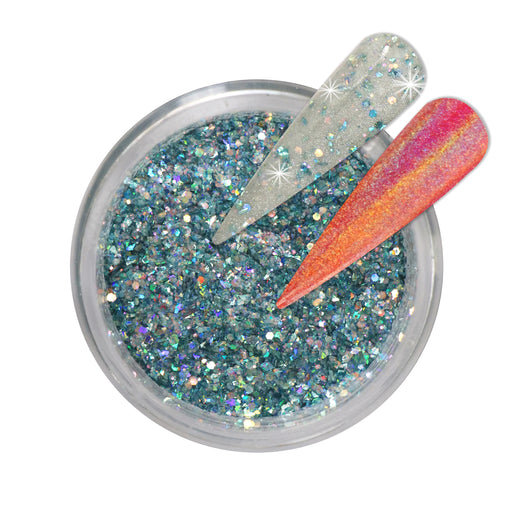 iGel Acrylic/Dipping Powder, Holographic Chrome Collection, CD06, Mirage Lake, 2oz OK0204VD